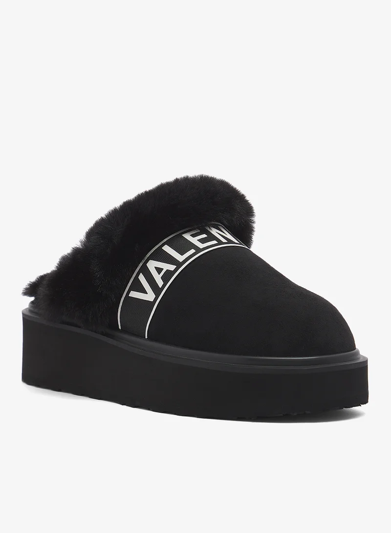 VALENTINO BY MARIO VALENTINO  Fur Detail Logo Sliders for Women | Best Price UAE
